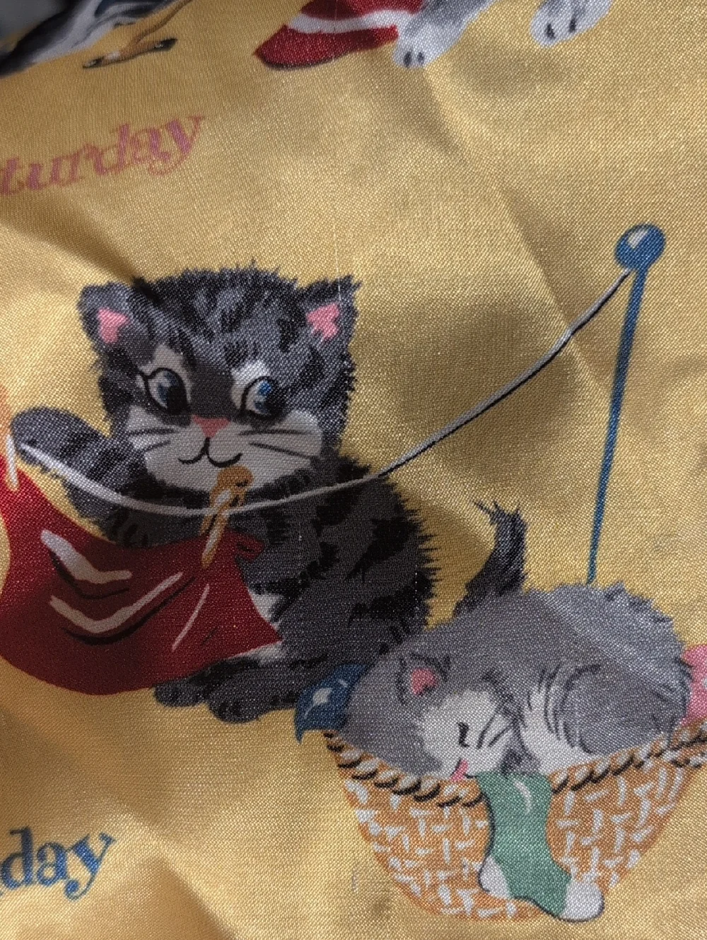 Vintage Y2K Nick & Nora‎ Kitten Cat Print Nightgown Pajamas Sleepwear Girls 7/8